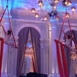 Duo Aerial Silks wedding performance, Corinthia London
